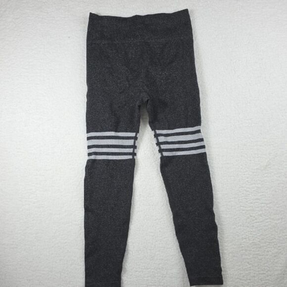 Scrunch Womens Medium Gray And White Striped Butt Scrunch Leggings - Picture 1 of 17